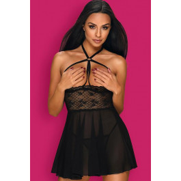   Obsessive Чорний комплект білизни Nettsy babydoll ч S/M (Nettsy babydoll ч S/M)