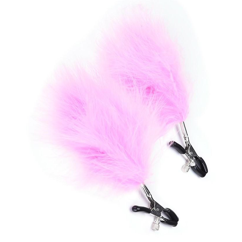 Афродита Зажимы для сосков с розовыми перьями для нежных женщин (Зажим ПР) - зображення 1