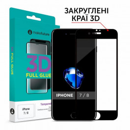 MAKE Захисне скло  3D Full Glue Black для iPhone 8 (MG3D-AI7/8B)