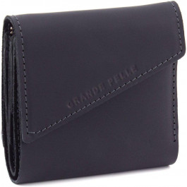 Grande Pelle Чорний матовий гаманець із вінтажної шкіри з фіксацією на магніт  67839