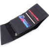 Grande Pelle Чорний матовий гаманець із вінтажної шкіри з фіксацією на магніт  67839 - зображення 5