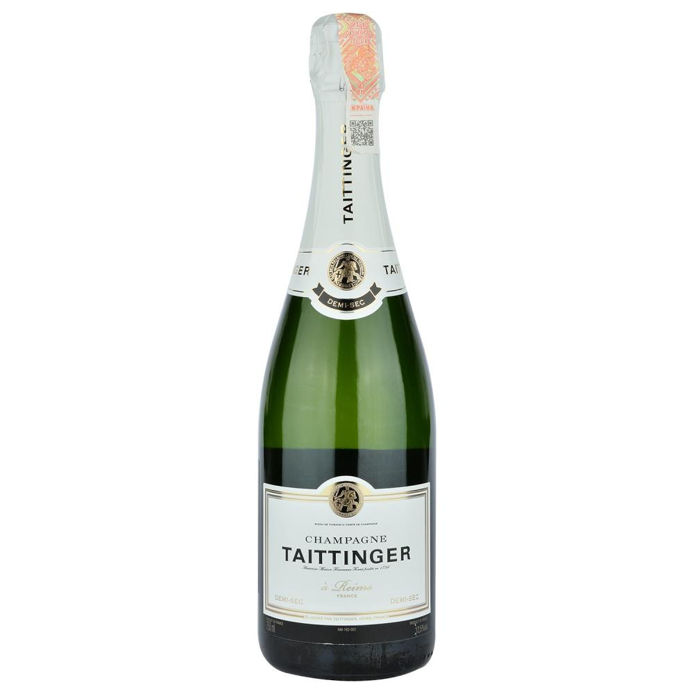 Taittinger Шампанське  Demi sec біле напівсухе 0.75 л 12.5% (3016570001375) - зображення 1