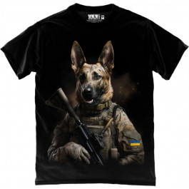   TKT Import Футболка бавовняна чорна з принтом Military Dog  9000201-black