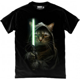 TKT Import Футболка бавовняна чорна з принтом Jedi Cat  9000270-black