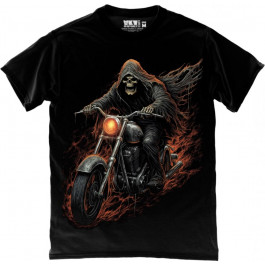 TKT Import Футболка бавовняна чорна з принтом Grim Reaper Riding  9000221-black