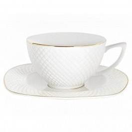 Lefard Чашка для чаю з блюдцем Вафелька 200мл 949-003