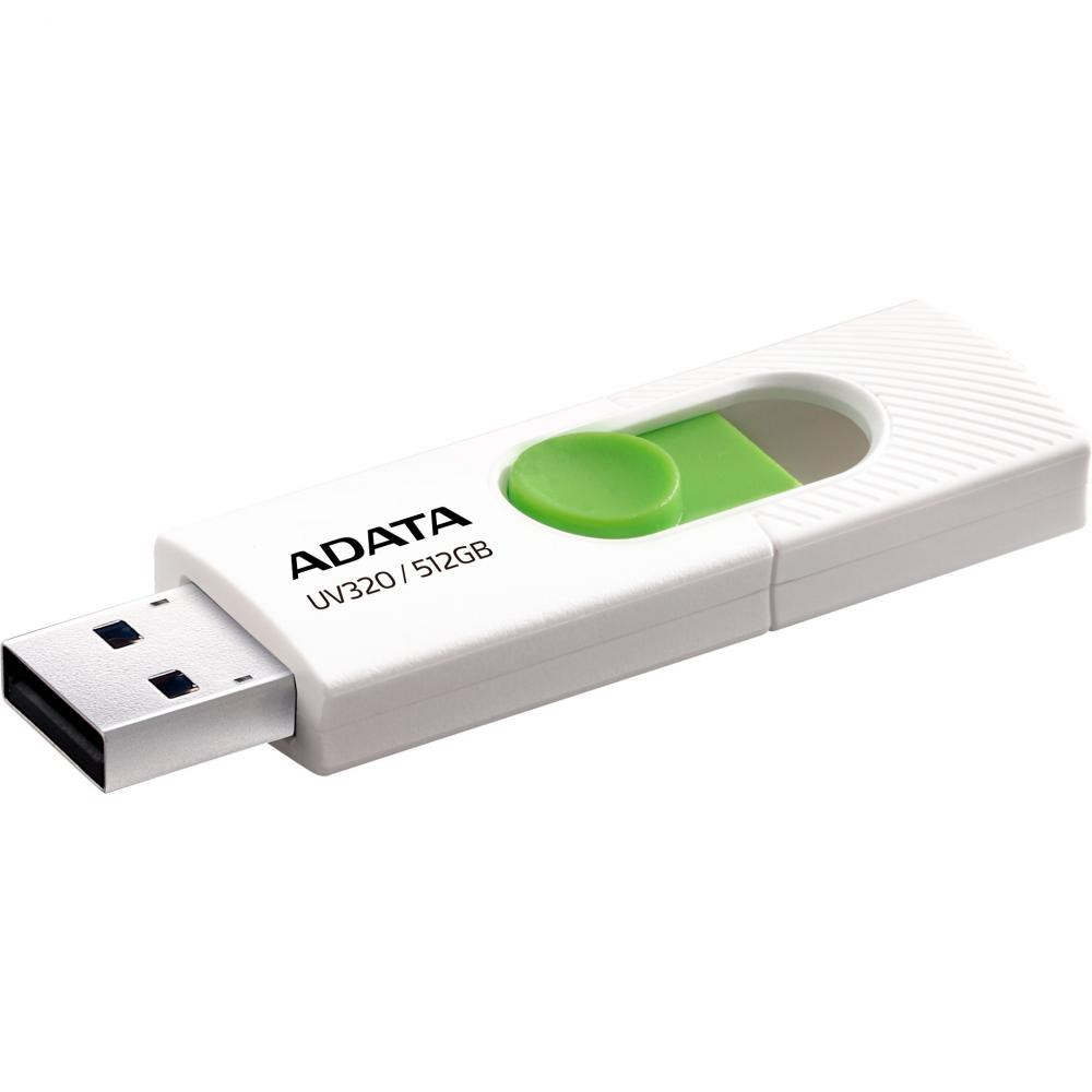 ADATA 512 GB UV320 USB 3.2 White/Green (AUV320-512G-RWHGN) - зображення 1