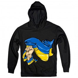   TKT Import Худі бавовняний чорний із принтом Ukraine Hand with Flag  7000111-black