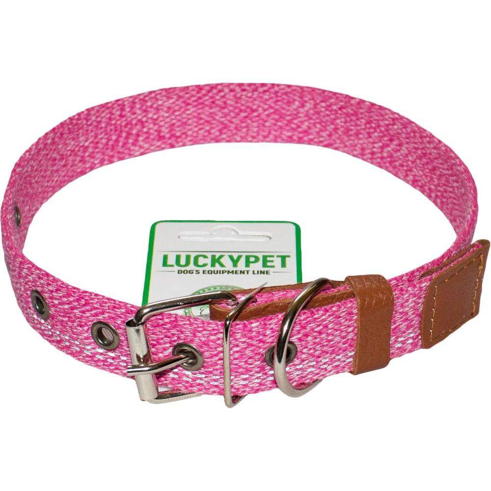 Lucky Pet Нашийник  25 мм (37-52) Melange одинарний Рожевий світловідбивний (4820268550590) - зображення 1