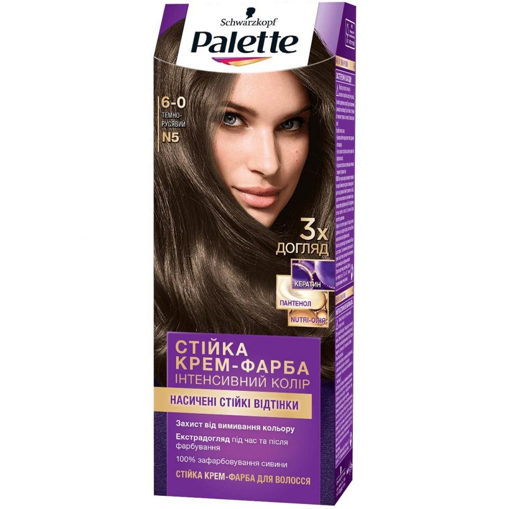 Palette Крем-краска для волос  Интенсивный цвет 6-0 (N5) Темно-русый 110мл (3838905551597) - зображення 1