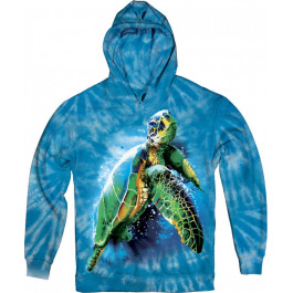 TKT Import Худі бавовняний блакитний з принтом Sea Turtle  5500083