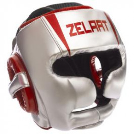 Zelart Шлем боксерский BO-1328, размер M, серебряный/красный
