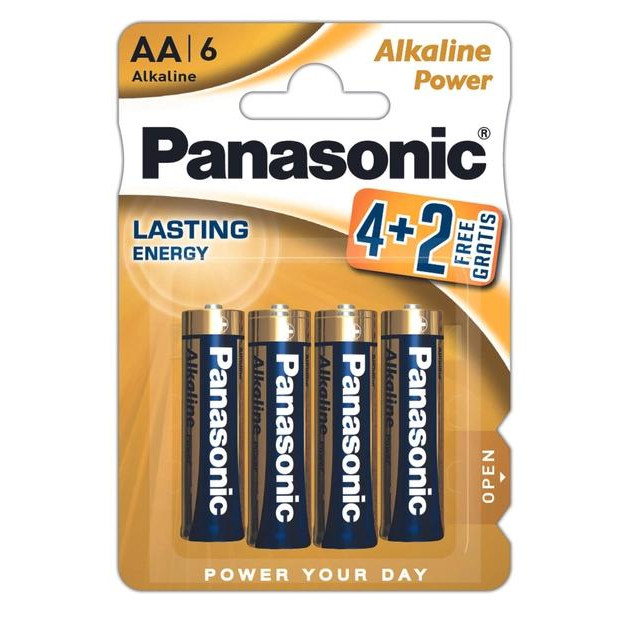 Panasonic AA bat Alkaline 6шт Alkaline Power (LR6REB/6B2F) - зображення 1