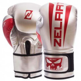 Zelart Перчатки боксерские BO-1323, 12oz, серебряный/красный