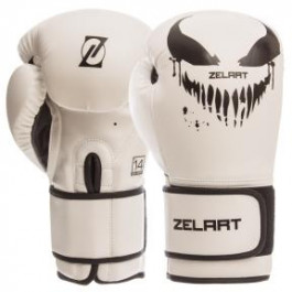 Zelart Перчатки боксерские BO-1370, размер 10oz, белый/черный
