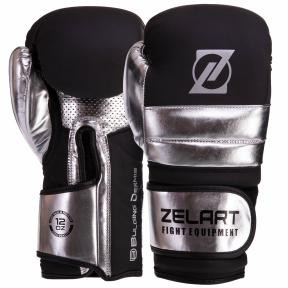 Zelart Перчатки боксерские кожаные VL-3083, размер 8oz, серебряный - зображення 1