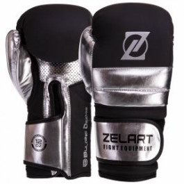 Zelart Перчатки боксерские кожаные VL-3083, размер 8oz, серебряный