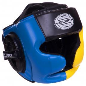 Zelart Шолом боксерський з повним захистом BO-2886 / розмір XL, синій/жовтий/чорний - зображення 1