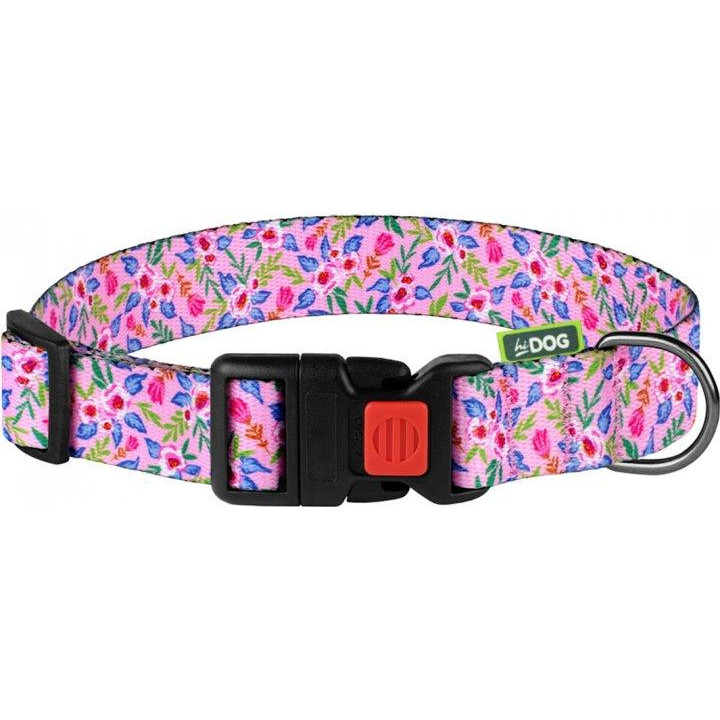 HiDog Нашийник для собак  розмір XL ширина 25 мм 43-66 см Flowers pink (2100102294012) - зображення 1