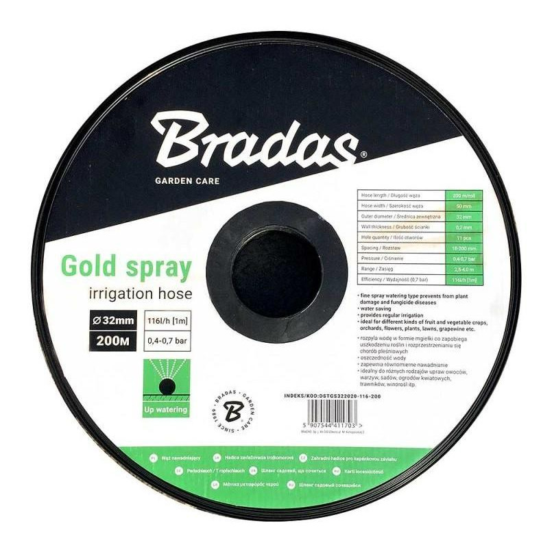 Bradas Лента оросительная, GOLD SPRAY, 25 мм, DSTGS253020-048-200 - зображення 1