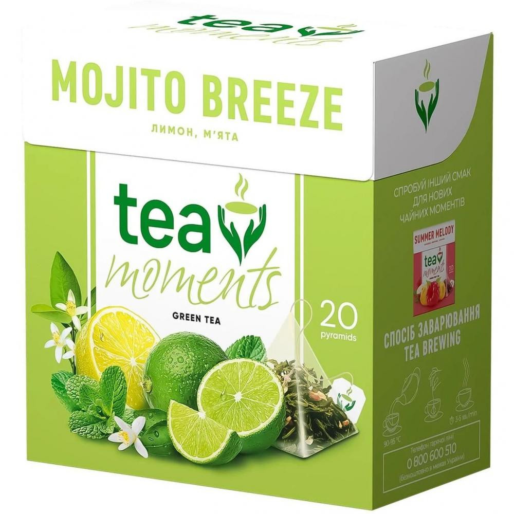 Tea Moments Чай зелений байховий  Mojito Breeze, 20х1.7 г (4823118600339) - зображення 1