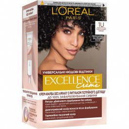 L'Oreal Paris Стійка крем-фарба для волосся  Excellence Creme Universal Nudes 1U Універсальний чорний 192 мл (3600