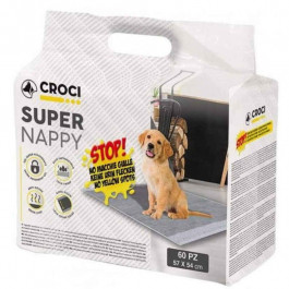 Croci (Кроки) Super Nappy - Пелюшки з активним вугіллям для собак і котів 57х54 см, 60 шт (8023222226982)
