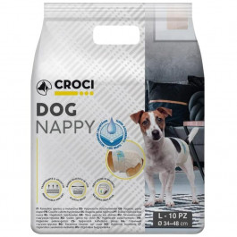 Croci Суперпоглинаючі підгузки для собак  Dog Nappy з еластичною стрічкою L вага 6-10 кг 34-48 см 10 шт. (
