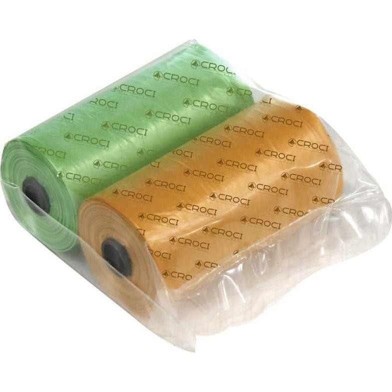 Croci Гігієнічні пакети  для прибирання за собаками помаранчеві та зелені 40 шт. (2 рулони x 20 шт.) (8023 - зображення 1