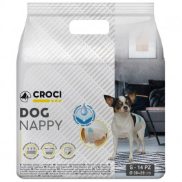 Croci Суперпоглинаючі підгузки для собак  Dog Nappy з еластичною стрічкою S вага 2-3 кг 30-39 см 14 шт. (8