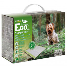 Croci Пелюшки для собак  Super Nappy Eco одноразові абсорбуючі 57х54 см 14 шт. (8023222214712)
