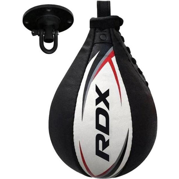 RDX Груша боксерська 2Y Boxing Speed Ball Leather Multi White/Red (2SBL-S2WR) - зображення 1