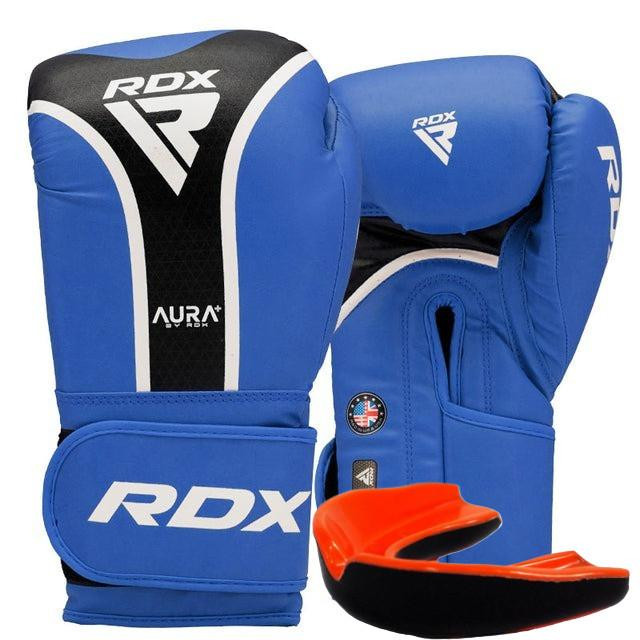 RDX Боксерські рукавички Aura Plus T-17, 10oz Blue/Black (BGR-T17UB-10OZ+) - зображення 1