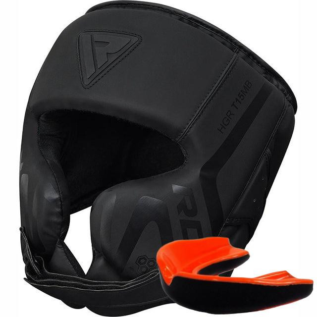 RDX Боксерський шолом T15 Noir Cheek Protector, M Matte Black (HGR-T15MB-M) - зображення 1
