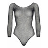 Leg Avenue Боді  Crystallized fishnet bodysuit Black One Size - зображення 4