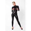 Noir Handmade Комбінезон  F319 Caged wetlook catsuit with zippers and ring Black, 3XL - зображення 1