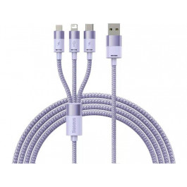 Baseus StarSpeed Series USB Cable to Lightning/microUSB/USB-C Fast Charging 3.5A 1.2m Purple (CAXS000005)