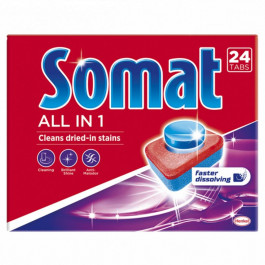 Somat Таблетки для миття посуду All in one 24 таблетки (9000101347777)
