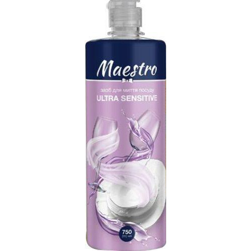 Maestro Средство для ручного мытья посуды Маэстро Ultra sensitive 0,75л (4820195506301) - зображення 1