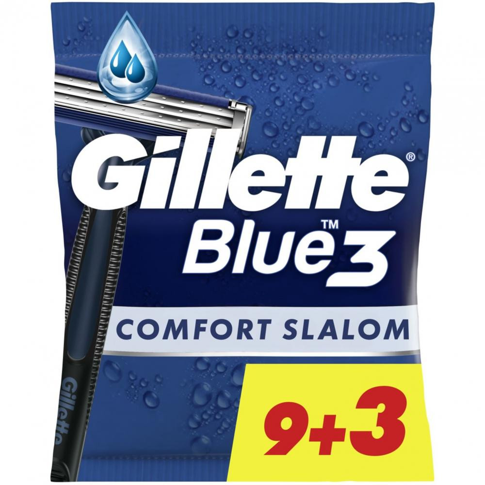 Gillette Бритва  Blue 3 Comfort Slalom 12 шт. (8006540808771) - зображення 1