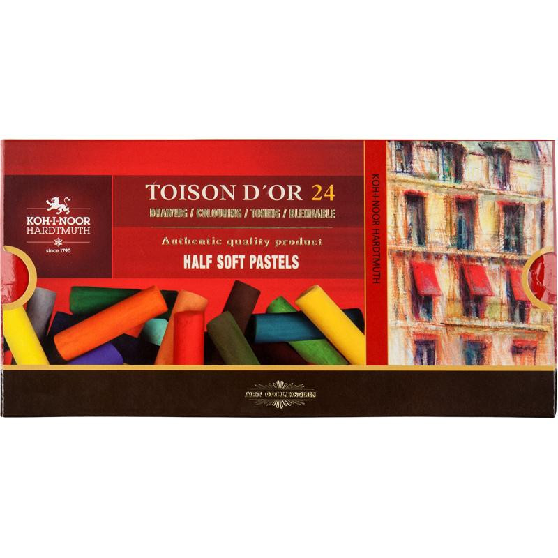 Koh-i-noor Пастель  Toison D'or суха м'яка 1/2 (половинки) 24 кольори (8544) - зображення 1