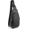 TIDING BAG Мужская сумка-слинг кожаная  A25F-5058A Черная - зображення 1