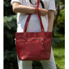 Grande Pelle Червона жіноча сумка-шоппер із гладкої шкіри з довгими ручками  (19073) - зображення 6