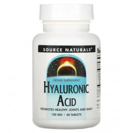   Source Naturals Hyaluronic Acid, 100 mg, 30 Tab