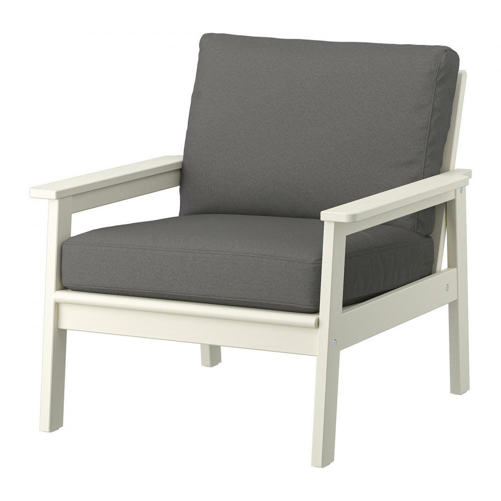 IKEA BONDHOLMEN Садове крісло, білий/бежевий/Froson/Duvholmen темно-сірий (895.453.71) - зображення 1