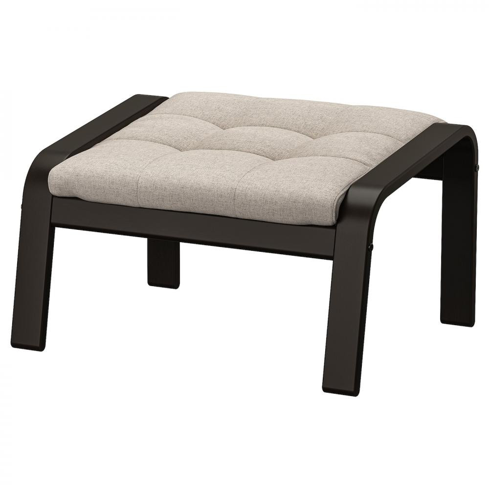 IKEA POANG Табурет чорно-коричневий/бежевий (095.020.21) - зображення 1