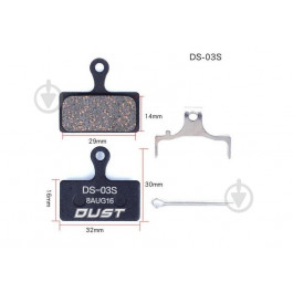 Shimano Колодки тормозные полуметалл disc DUST DS-03S  M985/988/785/666/675/615, FSA K -Force DB-XC-9000 и д