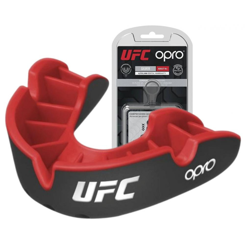 Opro UFC Silver Level Adult Mouthguard Black/Red (102514001) - зображення 1