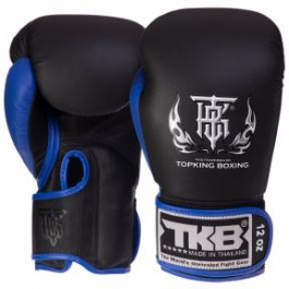 Top King Рукавички боксерські шкіряні Reborn TKBGRB / розмір 8oz, чорний/синій