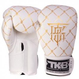 Top King Рукавички боксерські шкіряні Chain TKBGCH / розмір 8oz, білий/золотий